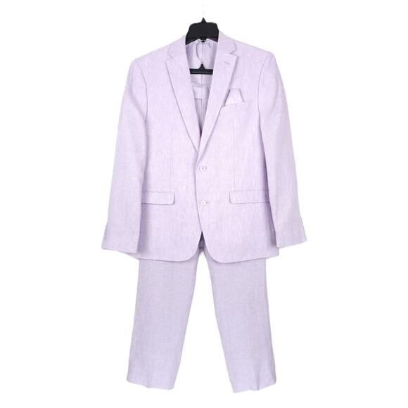 Bar III Men's Slim-Fit 100% Linen 2-Piece Suit Lavender 40R 32x32 NWT - Picture 1 of 13